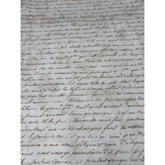 Holly Holderman Other - Antique Calligraphy 1/2 yard x 44" Cream Script Fabric by Holly Holderman